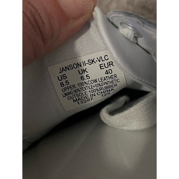 Lauren Ralph Lauren Janson II Leather Comfort Sneakers White/Blue Stripes 8.5 - Picture 9 of 10